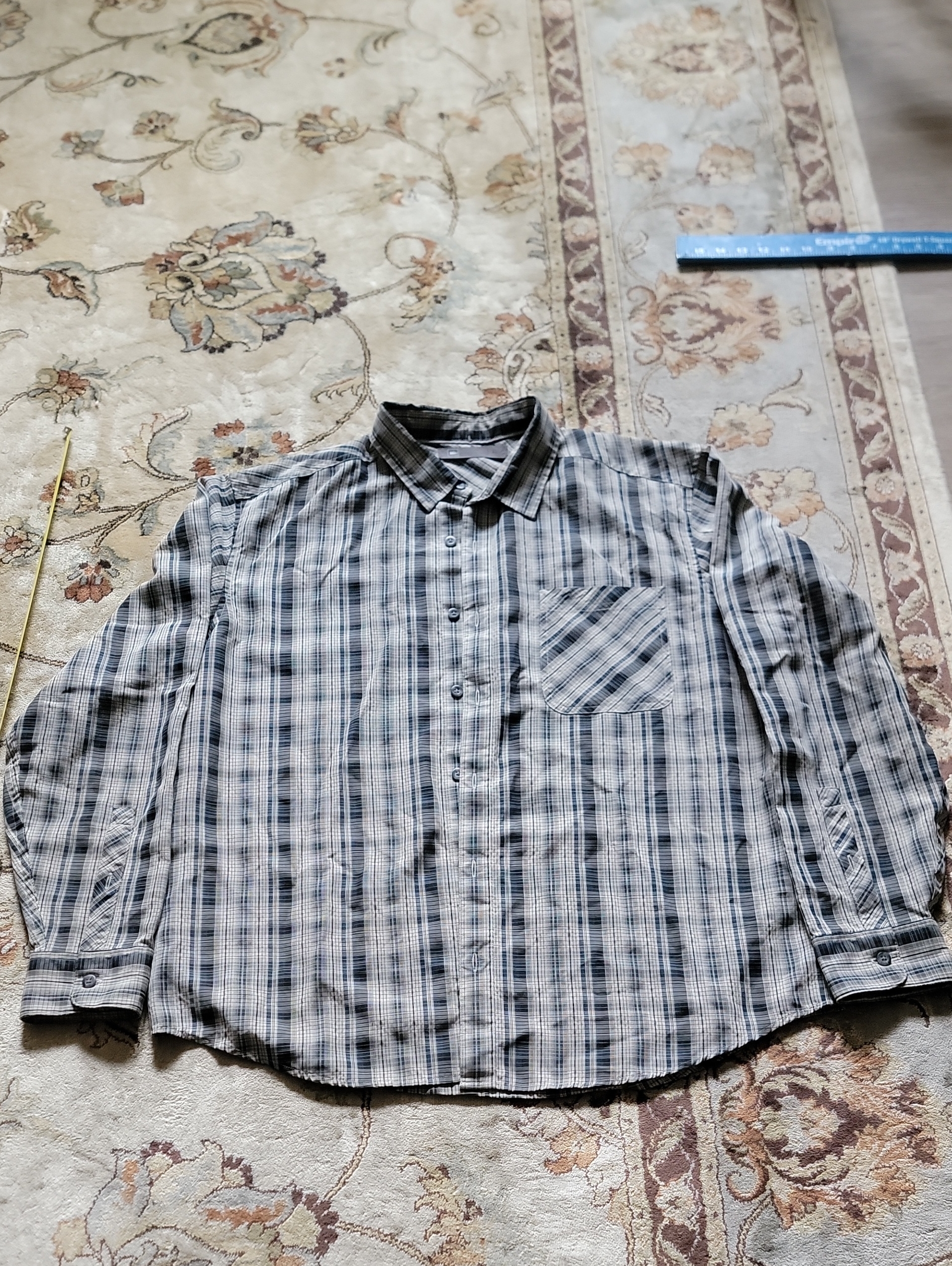 Rei Men's Long-Sleeve Plaid Button-Up Shirt Brown Black Size Xl